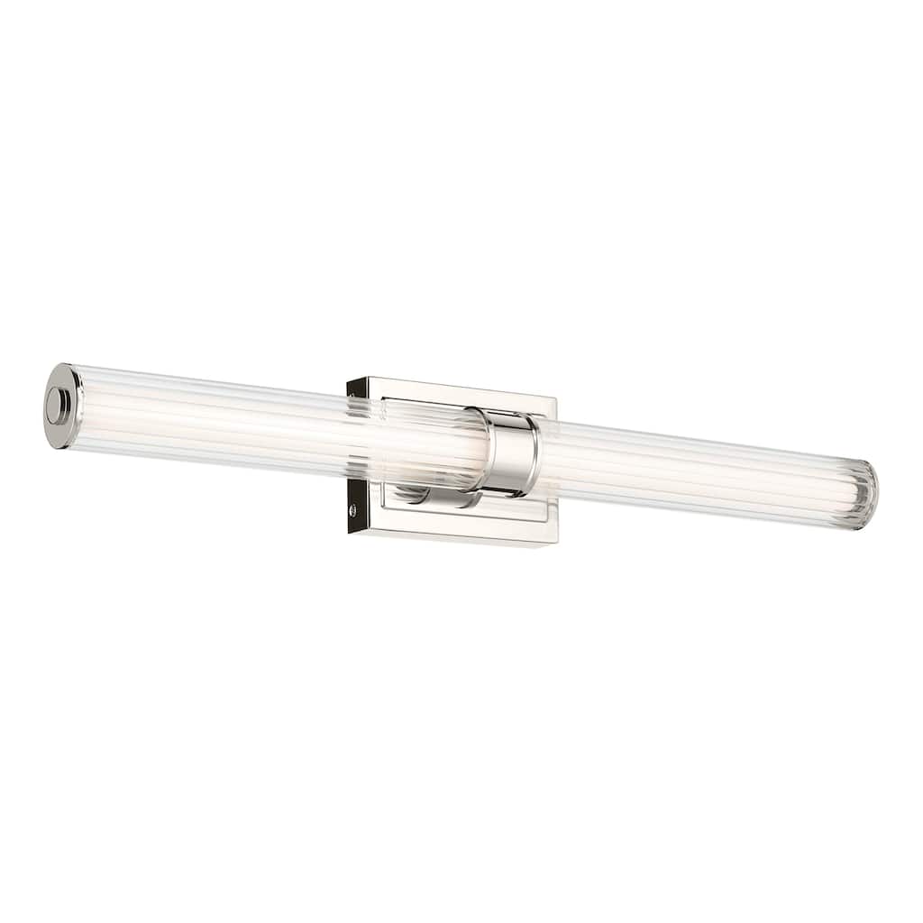 Kichler Lighting Laurene 31" Linear Bath Bar Large LED with Clear Fluted Glass in Polished Nickel