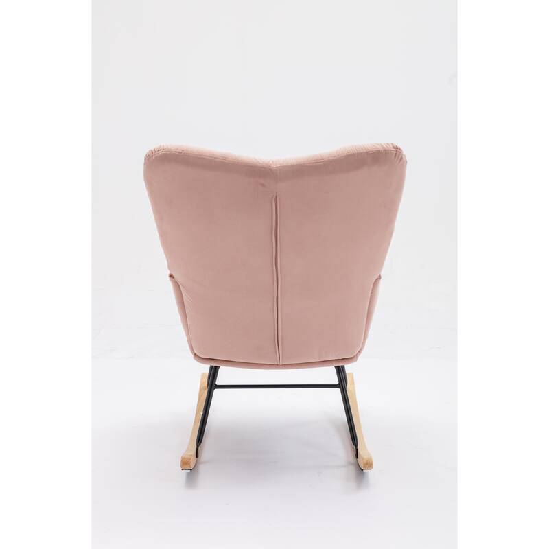 31.5" High Back Buttons Tufted Rocking Chair