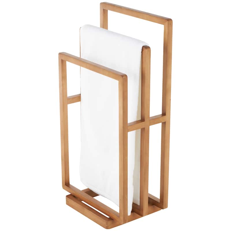 Wood Sleek Modern Quilt Rack - Brown - Roche River Decor - 12"W x 18"L x 33"H