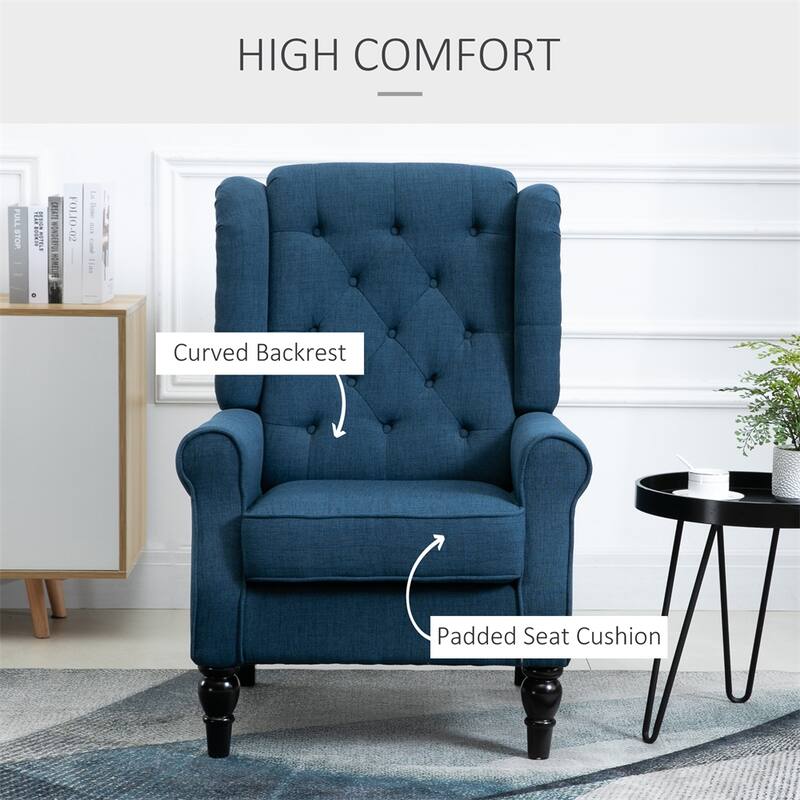 Button-Tufted Accent Chair with High Wingback