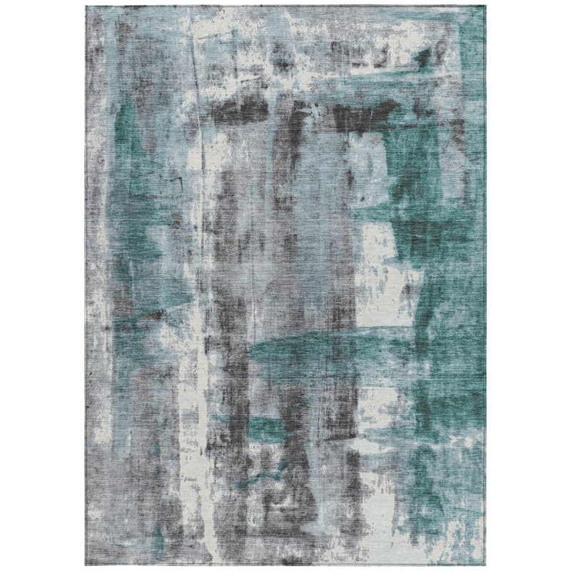 HomeRoots Abstract Transitional Rectangle Outdoor Rug