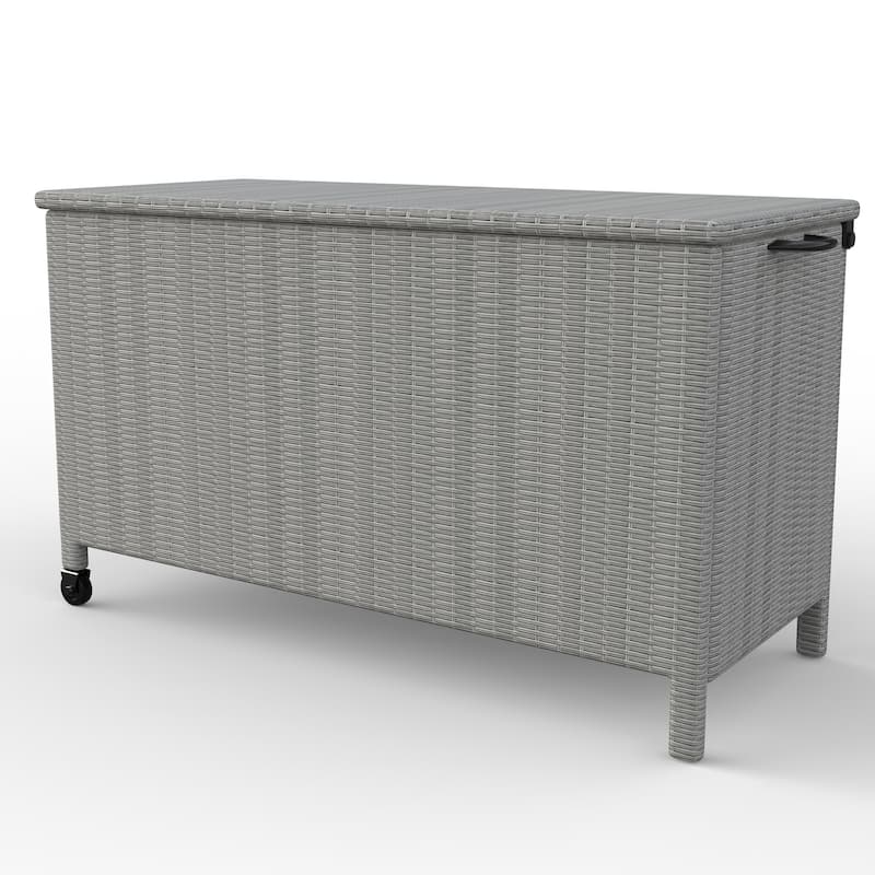Portable Rattan Outdoor Storage Box Patio Cushion Storage 150 Gallon - 55 "L x 23.5 "W x 31.5 "H