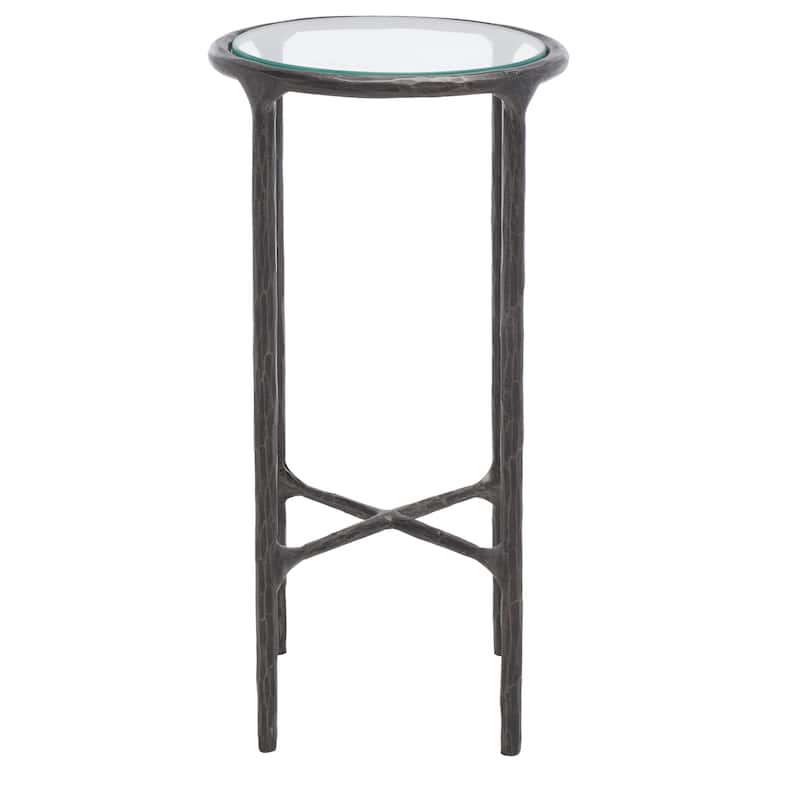 SAFAVIEH Couture Wubke Forged Metal Tall Round End Table, Fully Assembled - 12"W x 12"D x 24"H