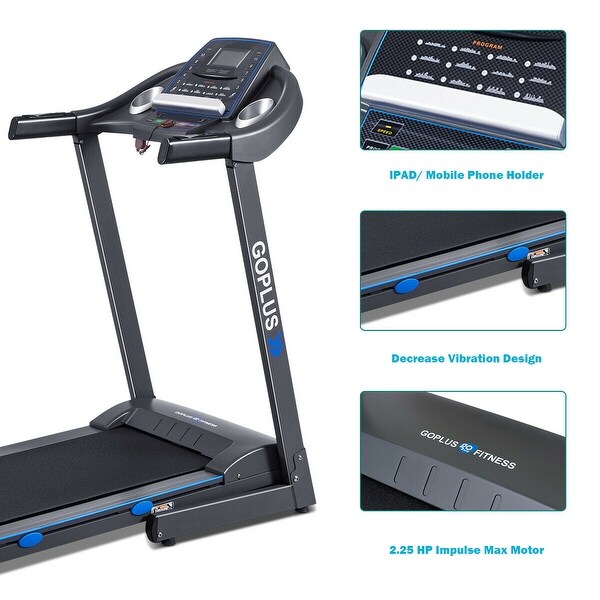 Goplus 2.25 hp folding treadmill electric motorized power running fitness machine clearance