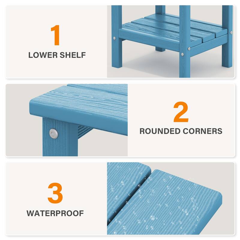 Outdoor HDPE Classic Double-Layer Adirondack Side Table