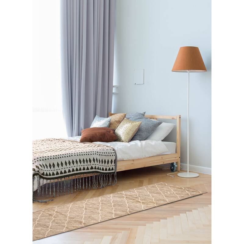 ECARPETGALLERY Hand-knotted Tangier Khaki Wool Rug - 2'11 x 11'9