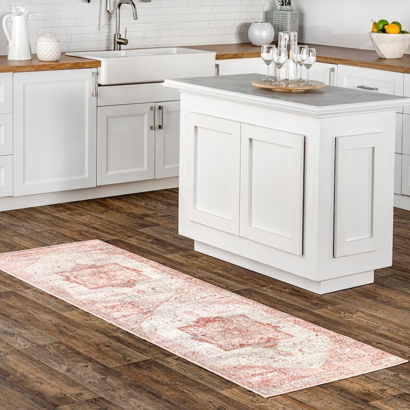 Nuloom Camila Faded Medallion Fringe Area Rug