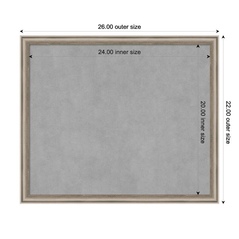 Amanti Art Salon Scoop Pewter Framed Magnetic Board - Board Size 24x20