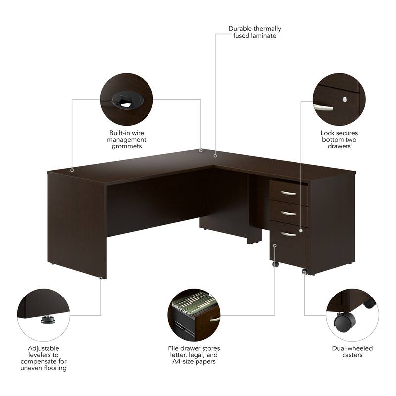 Series C 72W L Shaped Desk with Drawers by Bush Business Furniture