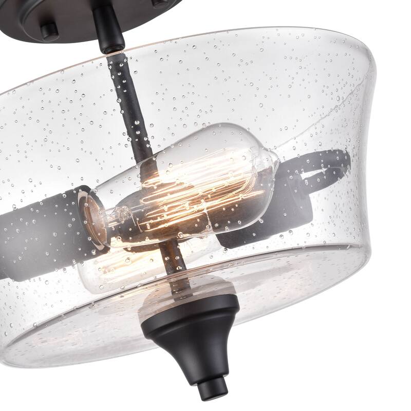 Millennium Lighting Caily 2 Light Semi-Flush Mount Ceiling Fixture in Multiple Finishes with Seeded Glass Shade