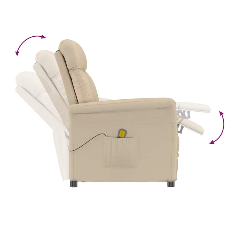 vidaXL Massage Chair Dark Grey/Light Grey/Cream Microfibre Fabric