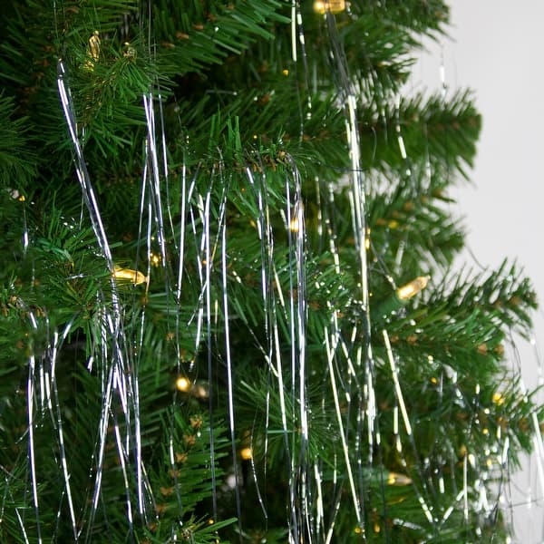 slide 2 of 6, 1000ct Silver Tinsel Icicle Strands - 18" Christmas Decorations