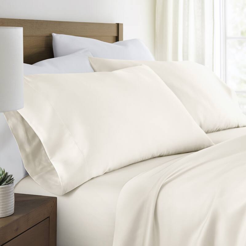 Becky Cameron Soft 100% Rayon from Bamboo 2-Piece Pillowcase Set - King - Ivory