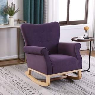 Mid Century Upholstered Velvet Rocking Chair Lounge Chairs for Living ...