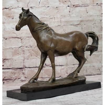 Arabian Imitative Horse Bronze Statue Sculpture Pj Mene Equestrian Stables Decor 10 Inches X 11 Inches