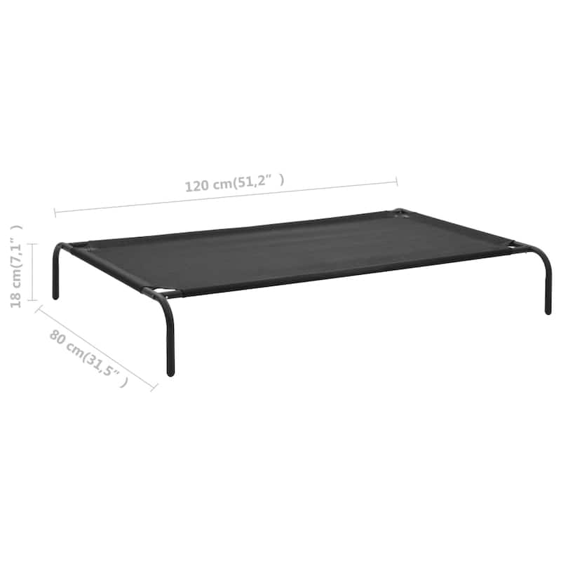 vidaXL Elevated Dog Bed Raised Dog Cot Puppy Sleeping Bed Black Textilene