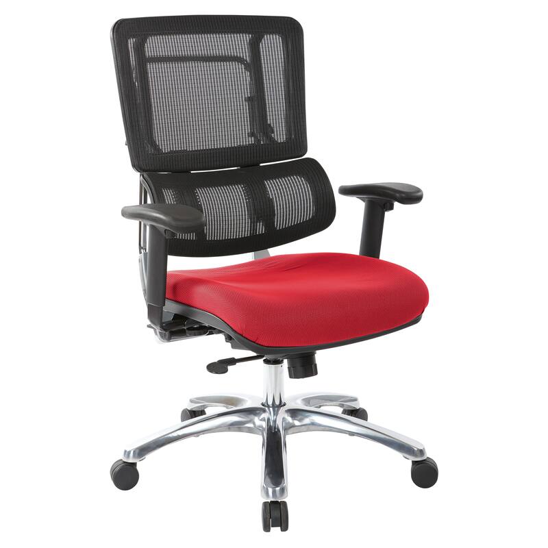 Black Mesh Back with Custom Fabric Seat and Chrome Base - Rouge
