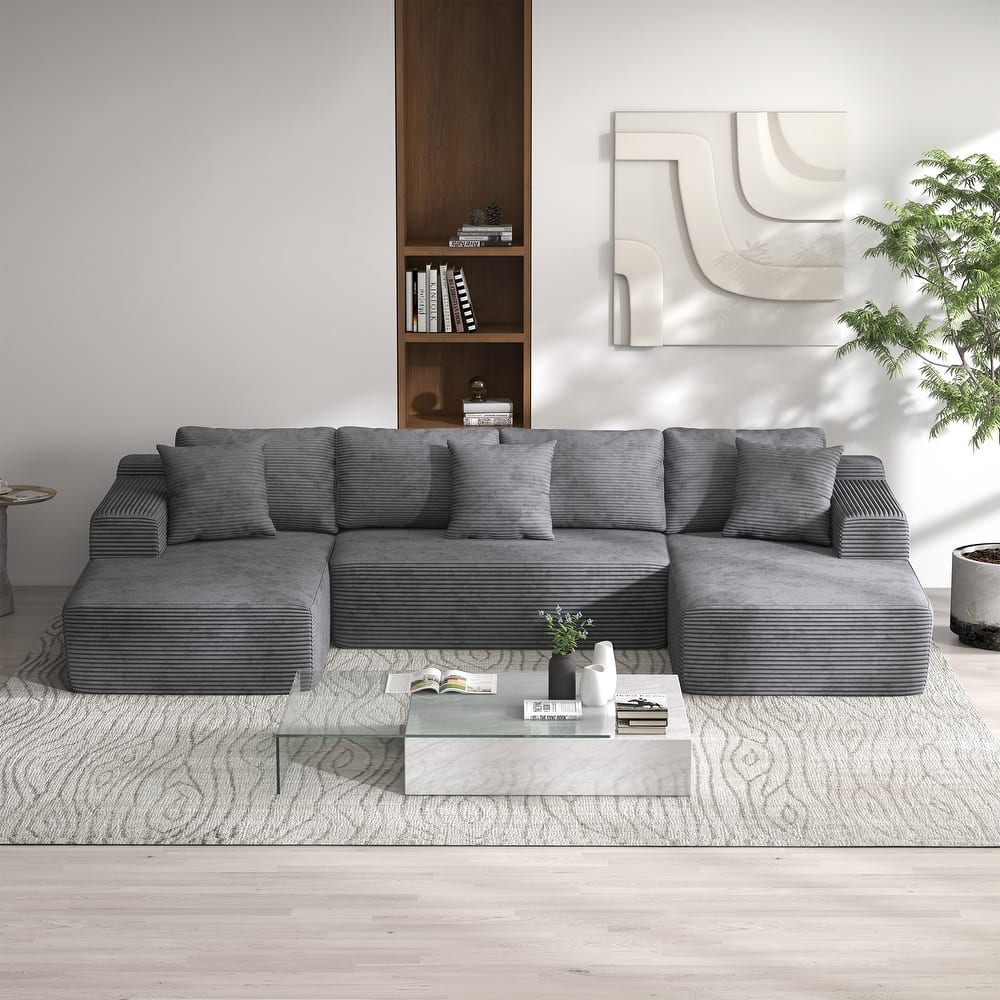 Oversized U-Shaped Sofa Modular Removable Applicable Living Room Furniture Set