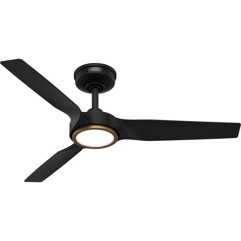Hunter ZenTech Indoor / Outdoor 3-Blade Smart Ceiling Fan w/ LED Light and Handheld Remote - Modern & Contemporary.