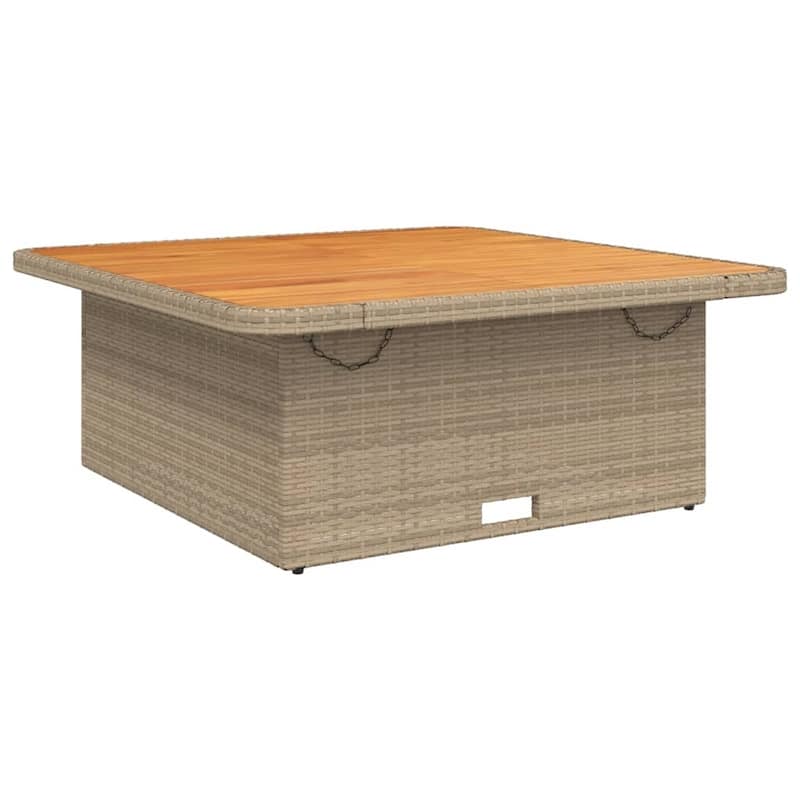 vidaXL Garden Table Beige and Brown - 43.3 x 43.3 x 28.0 in