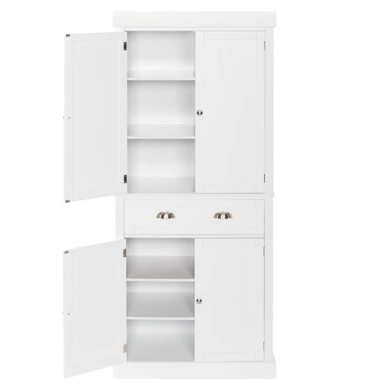 Single Drawer Double Door Wardrobe Storage Cabinet White