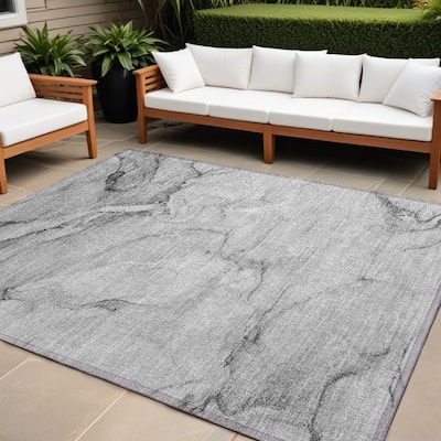 Alrim Artistic Abstract Weather Resistant Blended Style Outdoor Rug