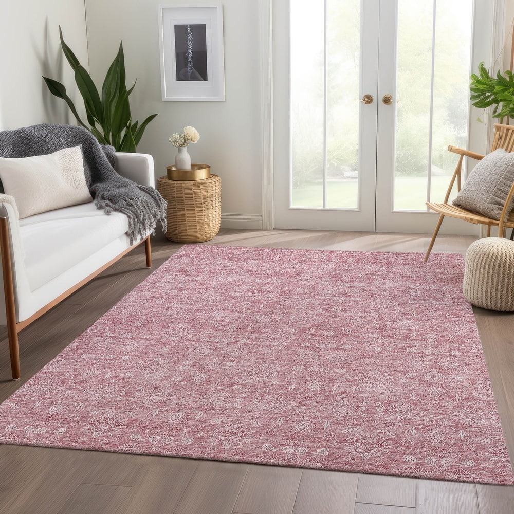 Machine Washable Indoor/ Outdoor Chantille Traditional Floral Rug