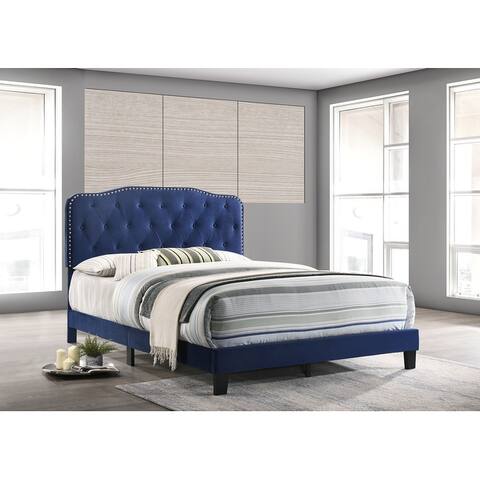 Best Quality Furniture Upholstered Button Tufted Panel Bed