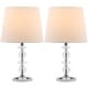 preview thumbnail 6 of 5, SAFAVIEH Lighting 15-inch Derry White Shade Stacked Crystal Orb Table Lamp (Set of 2) - 9"W x 9"D x 15"H