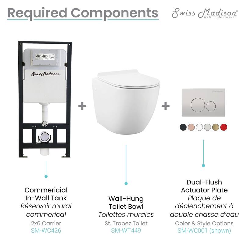 Swiss Madison Wall Hung Toilet Concealed Tank Carrier 2x6