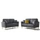 preview thumbnail 36 of 51, 2 Piece Living Room Sofa Set, Velvet Upholstered, Solid Manufactured Frame, Reversible Cushions, Metal Feet, Flared Armrests