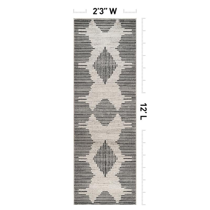 Modern Abstract Area Rug for Living Room, Bedroom, or Entryway - Low Pile Indoor Rug