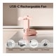 preview thumbnail 3 of 4, JisuLife 3 in 1 USB Handheld Mini Fan F8, Pink
