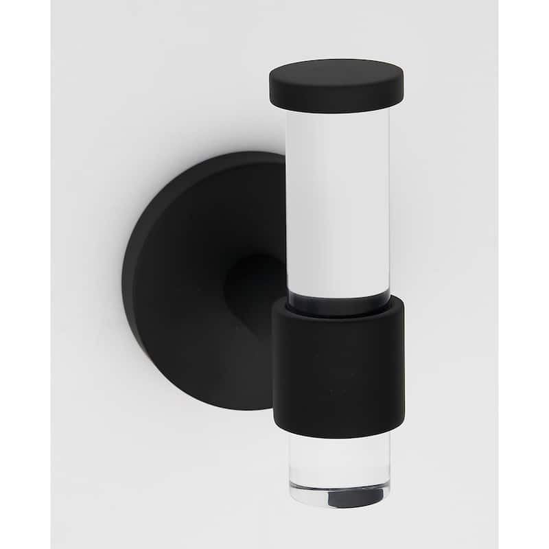 Alno Contemporary Acrylic Single Bathroom Robe / Towel Wall Hook - Matte Black
