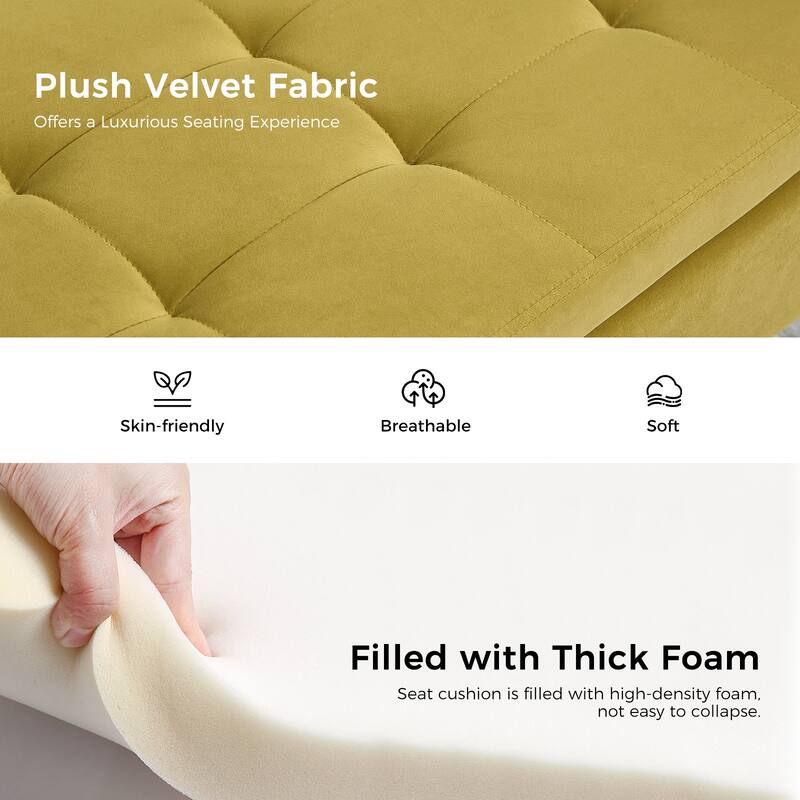 Ramiro Contemporary Velvet Storage Bench by HULALAHOME