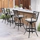 preview thumbnail 49 of 77, Outdoor Patio Bar Stools Aluminum Swivel Bar Chair with Sunbrella Cushion - 21.7 in W x 16.5 in D x 46 in H MILANO CHAR-4PCS