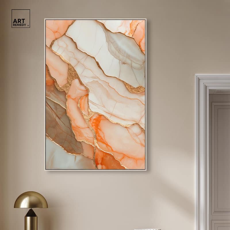 Peach Agate Flow Canvas by Art Remedy