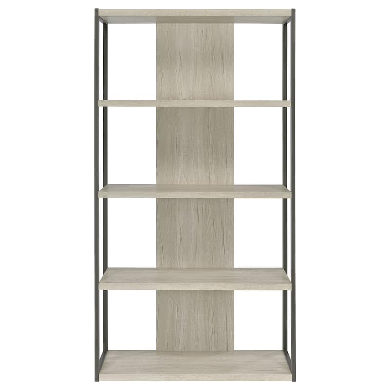 3-Shelf Bookcase Grey Driftwood Finish Compact Storage Organizer with Open Shelves for Bedroom or Office Space