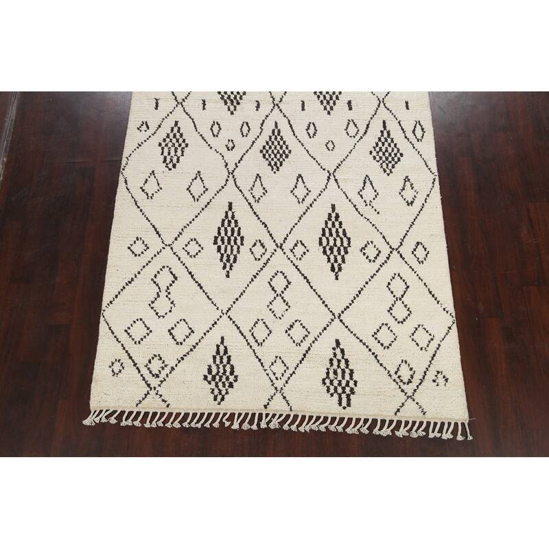 Tribal Vegetable Dye Moroccan Berber Oriental Area Rug Wool Handmade - 6'1" x 9'4"