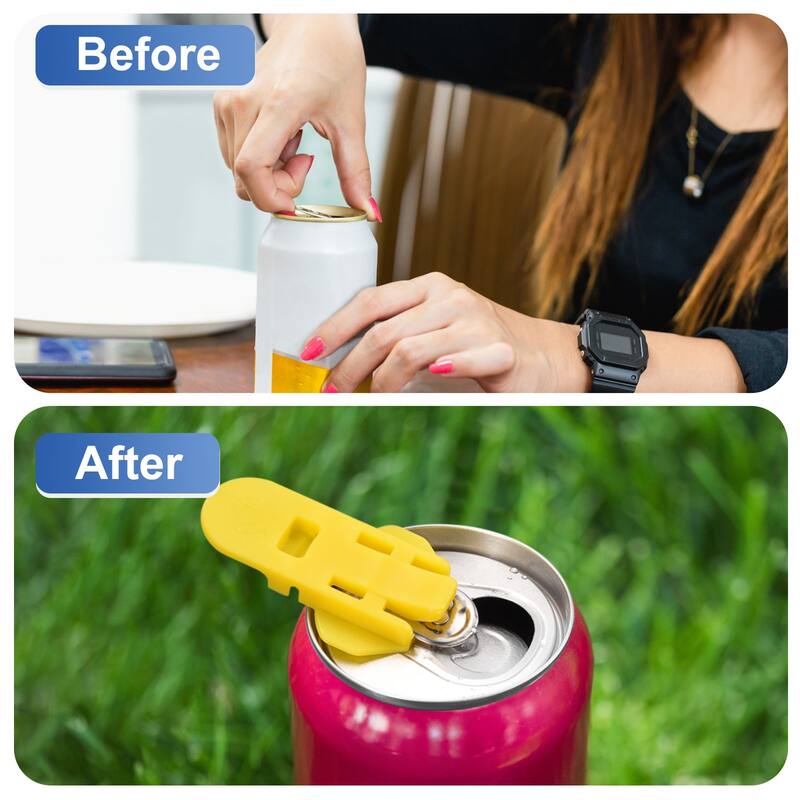 Manual Easy Can Opener, Plastic Beverage Can Covers Protector 6 Colors - 6 Colors