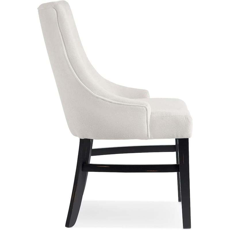 Transitional Black Finish Wingback Dining Chairs Set