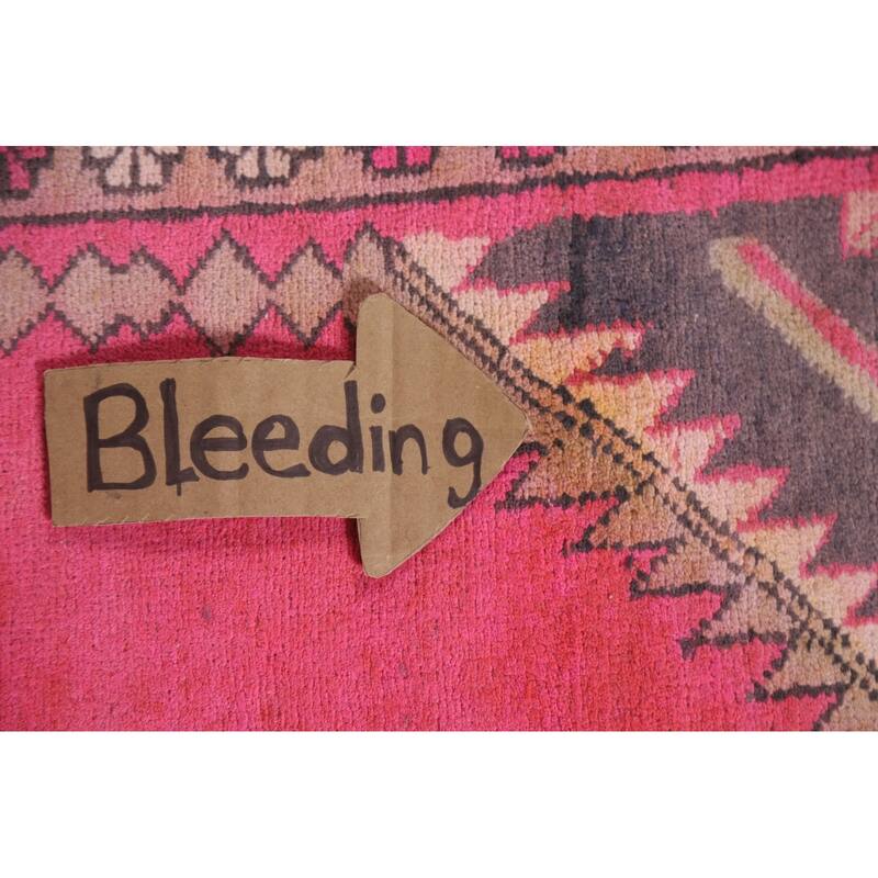 Hand Knotted Oriental 100% Wool Carpet Traditional Tribal Pink Ardebil Runner Rug - 9' 10'' X 4' 4''