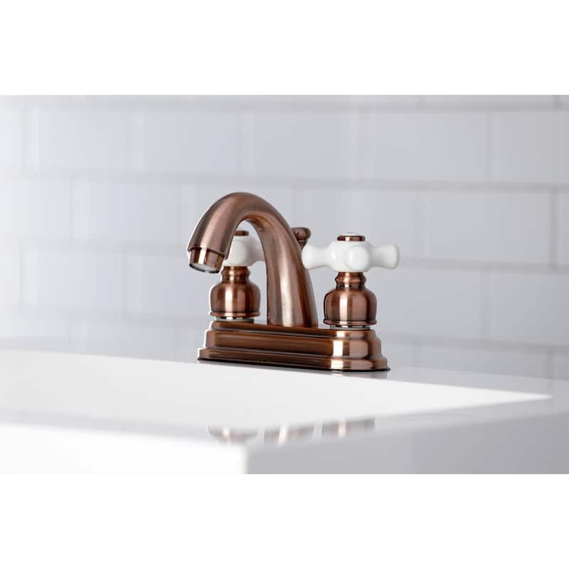 Restoration Two-Handle 3-Hole Deck Mount 4 in. Centerset Bathroom Faucet