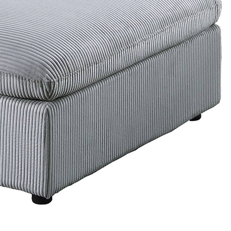7 Piece Corduroy Upholstered Modular Sectional Sofa with Ottoman