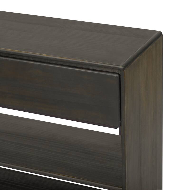 Vintage Entryway Table with 2 Drawers 2 Shelves and Storage, for Entryway, Hallway, Living Room, Espresso