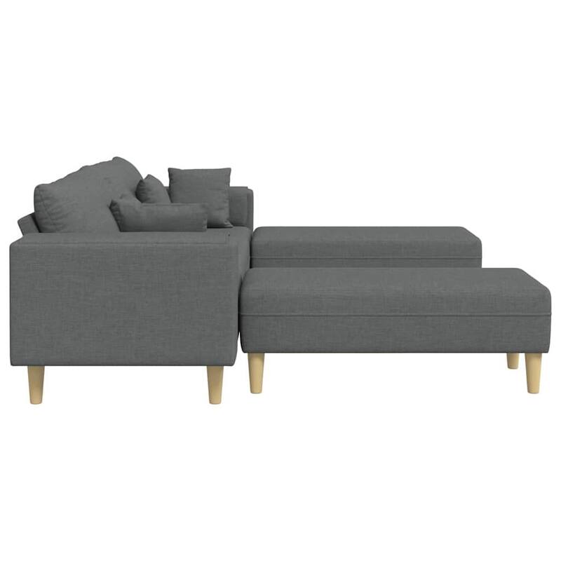 vidaXL Fabric Sofa with Cushion Dark Grey 208 cm fabric - 98.4 x 30.3 x 29.9 inch