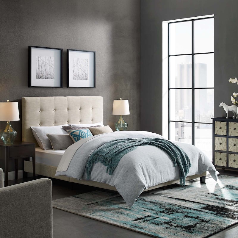 Copper Grove Bienhoa Queen Button-tufted Upholstered Platform Bed - Beige