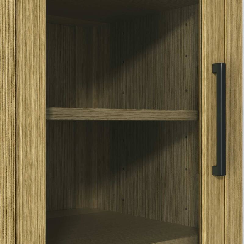 Laura 16-28 Inch Bath Storage Glass Cabinet