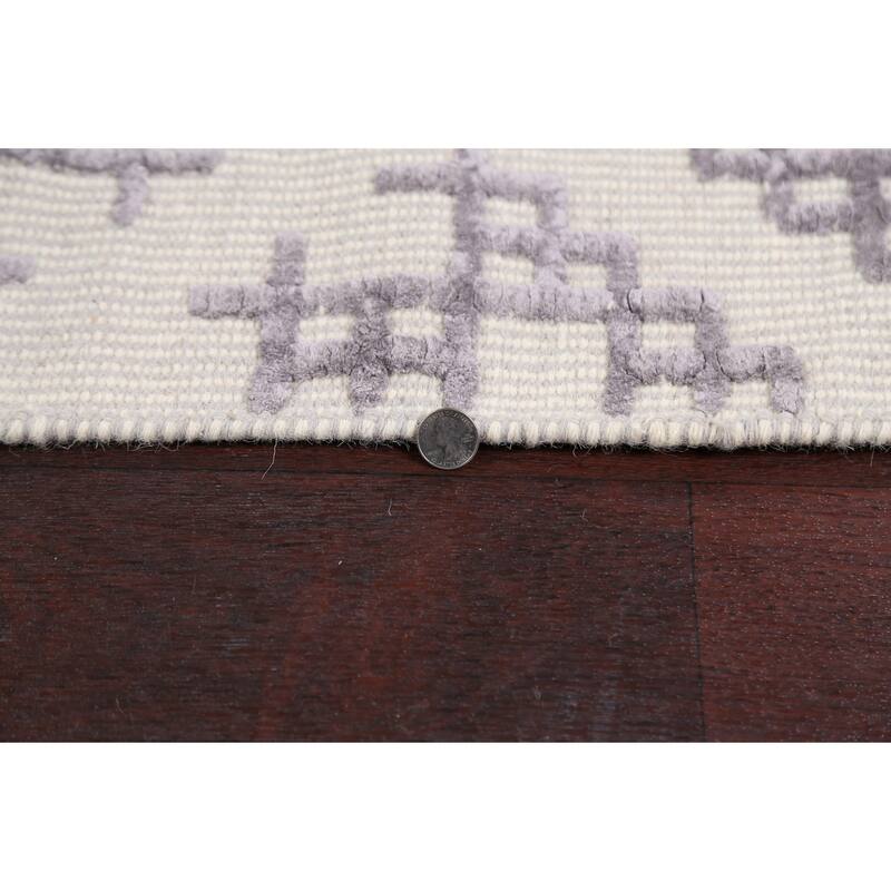 Contemporary Geometric Moroccan Oriental Wool Area Rug Handmade Carpet - 5'4" x 7'4"