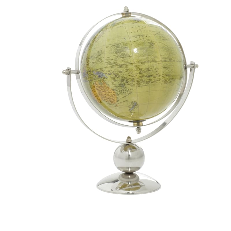 Stainless Steel Metal Globe - Silver - Roche River Decor